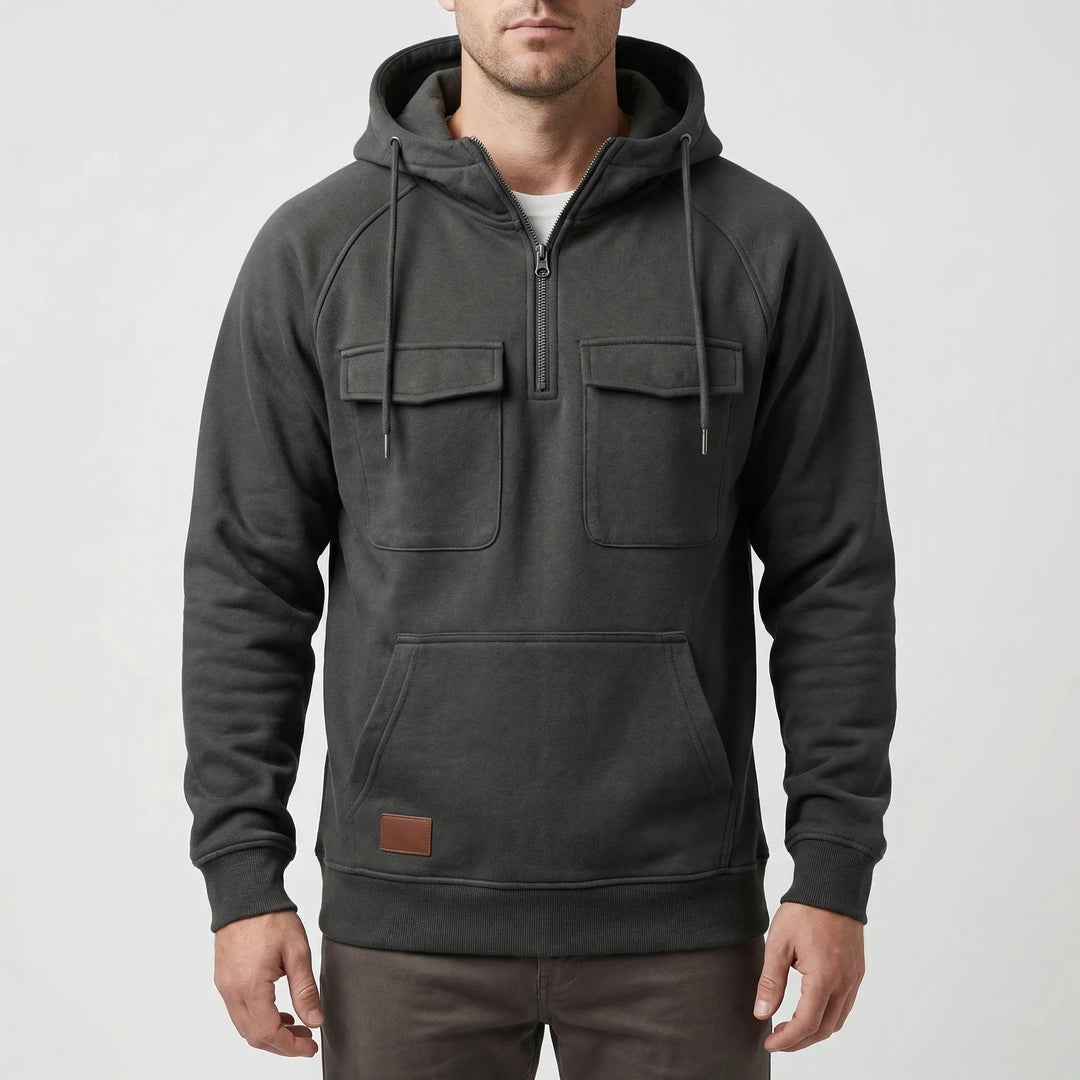 Halvex - Half-Zip Hooded Pullover For Men