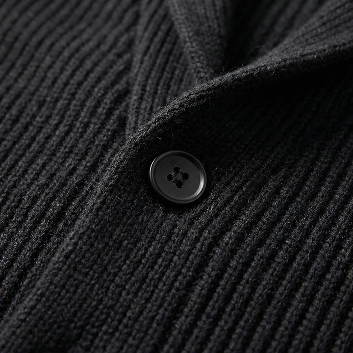 Knitoro - Shawl Collar Button-Front Knit Cardigan