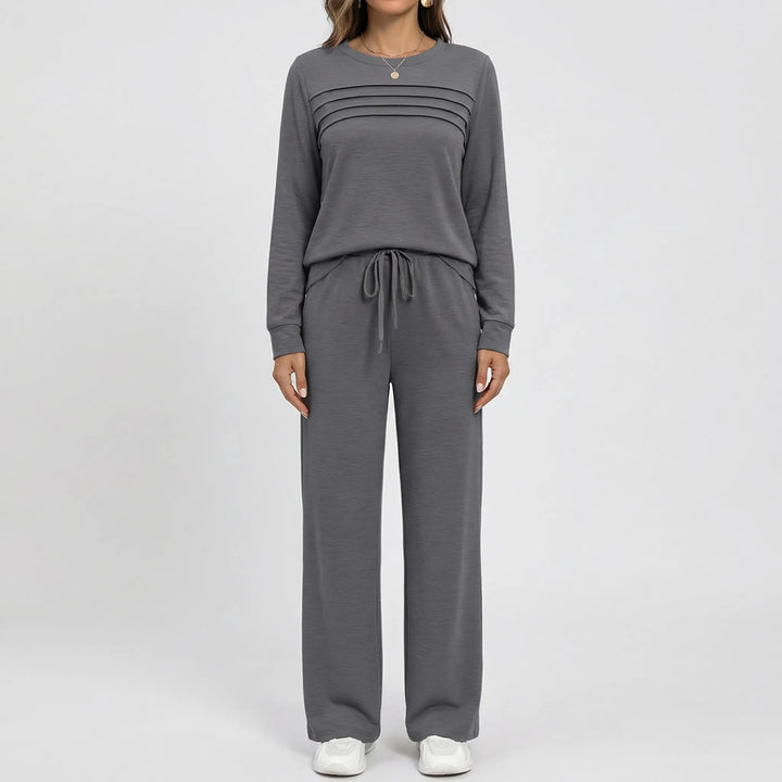 Lounvera - Mock Neck Long-Sleeve Lounge Set
