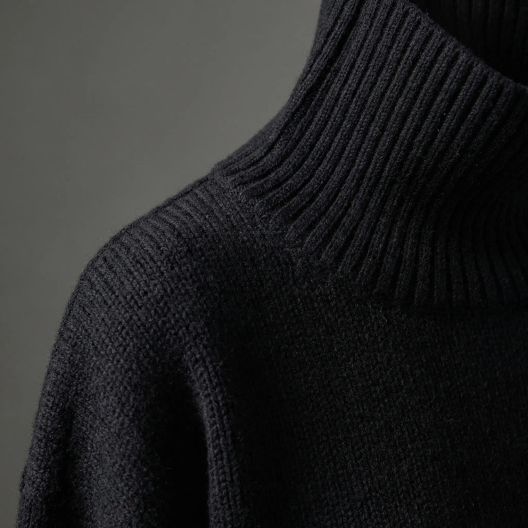 Lumvex - Oversized High-Neck Knit Sweater
