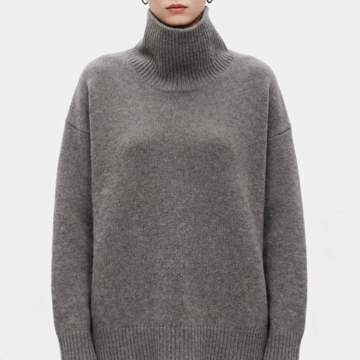 Lumvex - Oversized High-Neck Knit Sweater