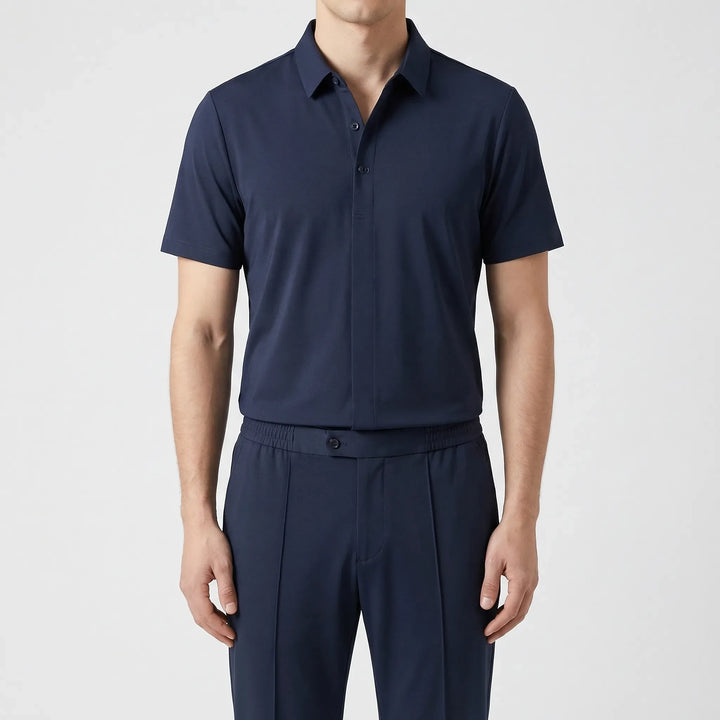 Luxivo - Short Sleeve Polo And Trouser Set