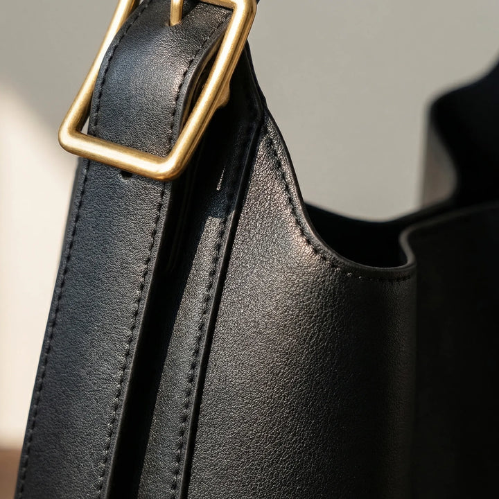 Luxtara - Structured Genuine Leather Tote Bag