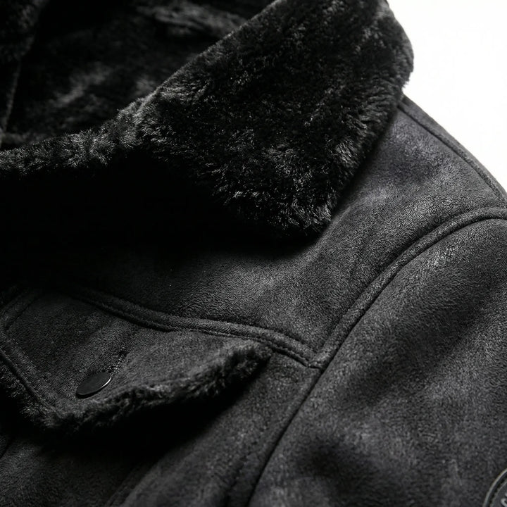 Mottrek - Suede-Finish Moto Jacket With Fleece Lining