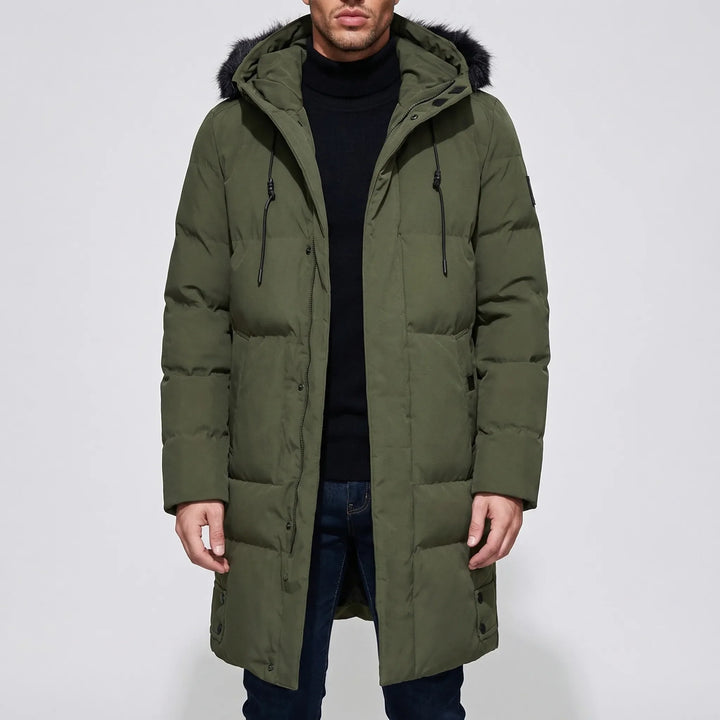 Nordarc - Long Quilted Hooded Parka For Men