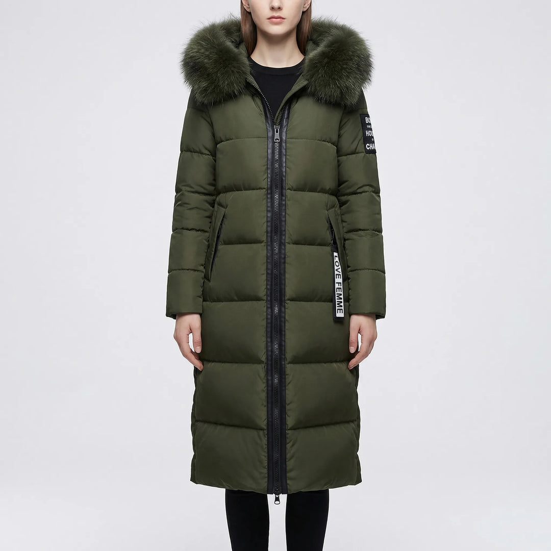 Nordelle - Long Quilted Puffer Coat With Fur-Trimmed Hood