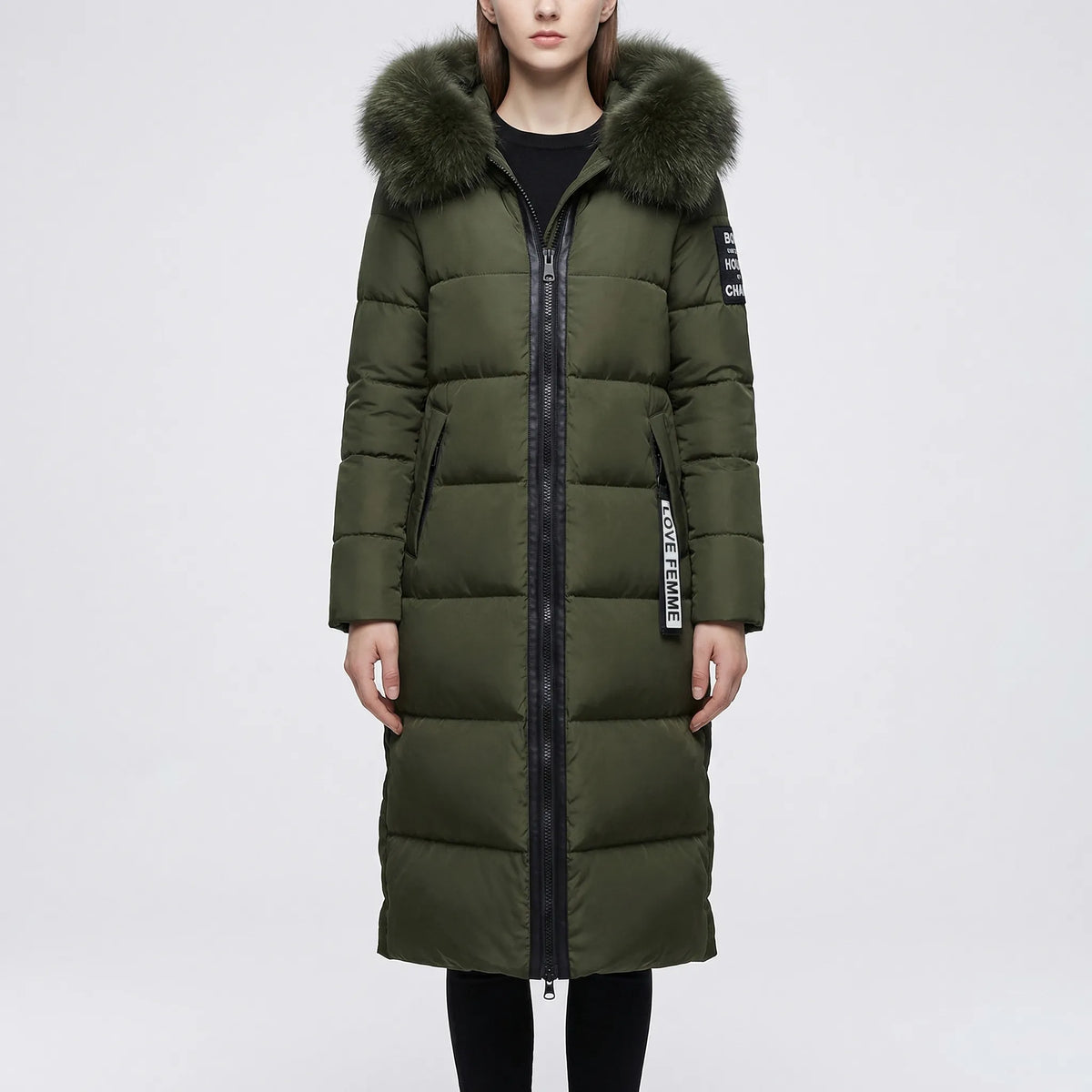 Nordelle - Long Quilted Puffer Coat With Fur-Trimmed Hood