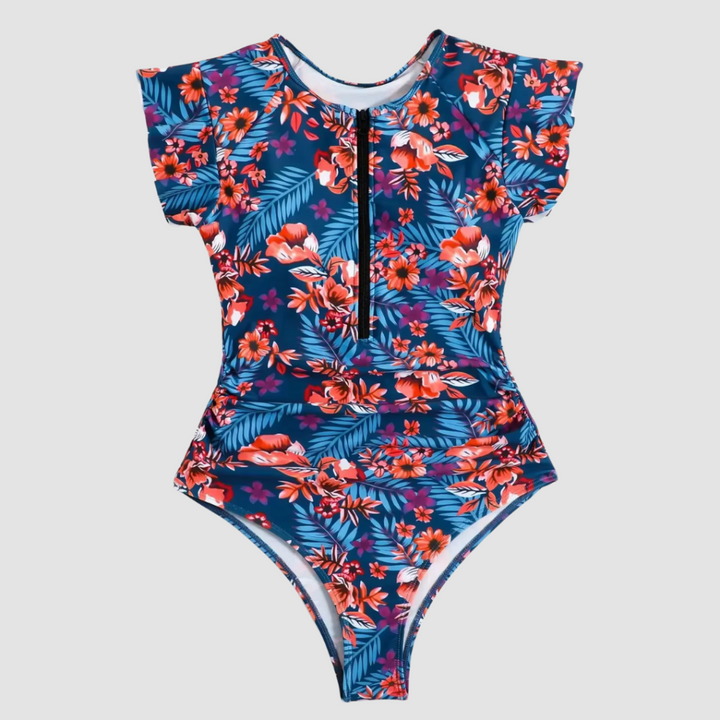 女性用ジッパー ワンピース水着