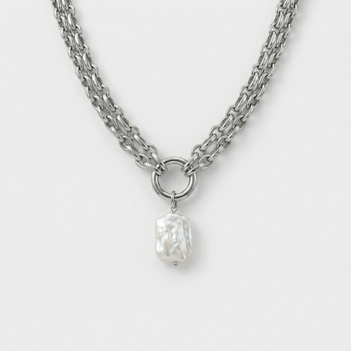 Pearlova - Baroque Pearl Pendant Chain Necklace