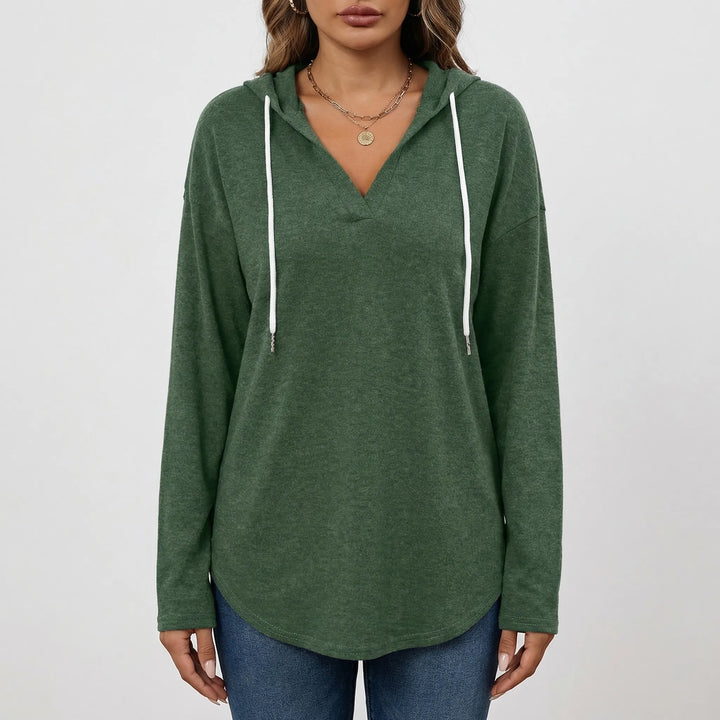 Plaidora - Long Sleeve Plaid Print Hoodie