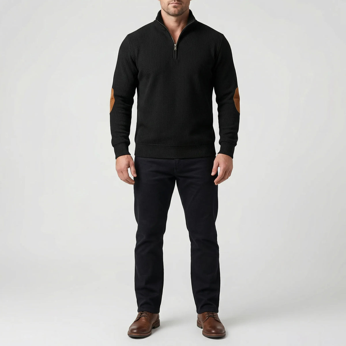 Quartzen - Quarter-Zip Ribbed Knit Pullover