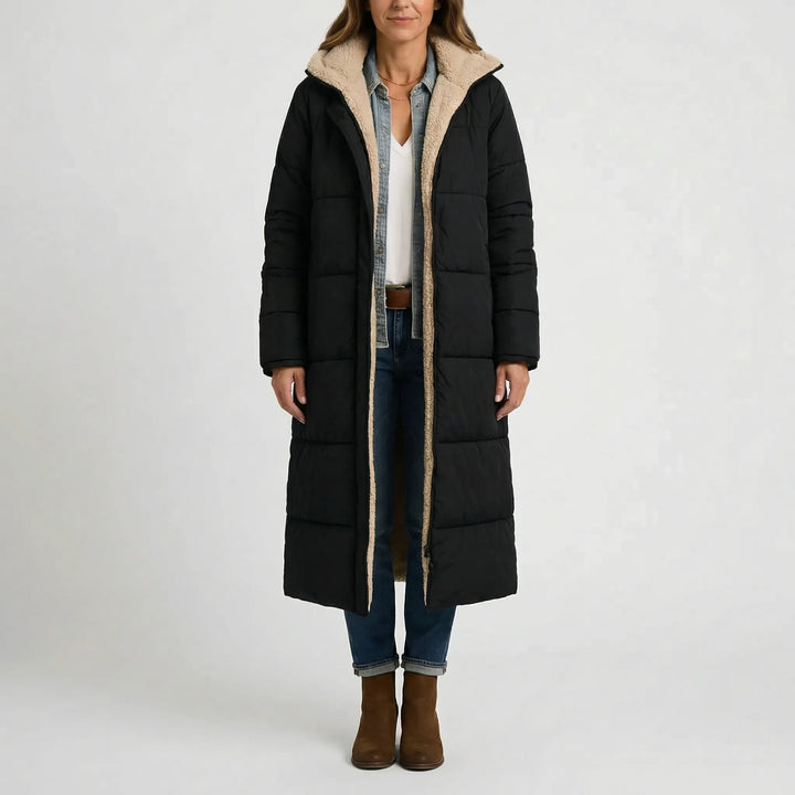 Quilvorа - Full-Length Hooded Quilted Coat