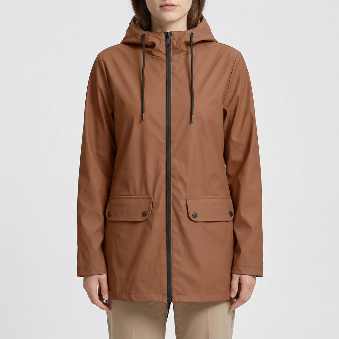 Rainova - Mid-Length Hooded Women's Rain Jacket