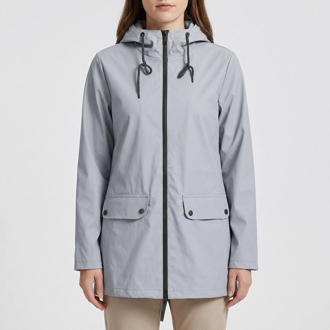 Rainova - Mid-Length Hooded Women's Rain Jacket