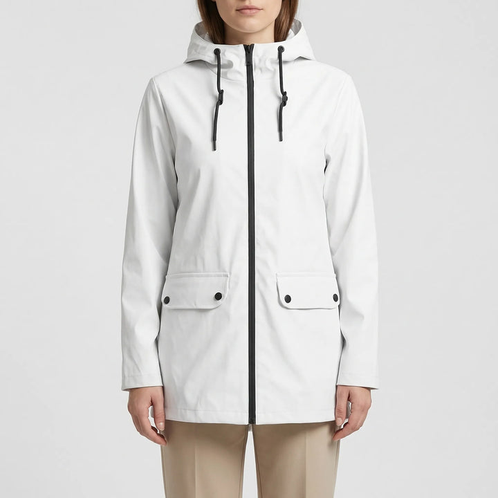 Rainova - Mid-Length Hooded Women's Rain Jacket