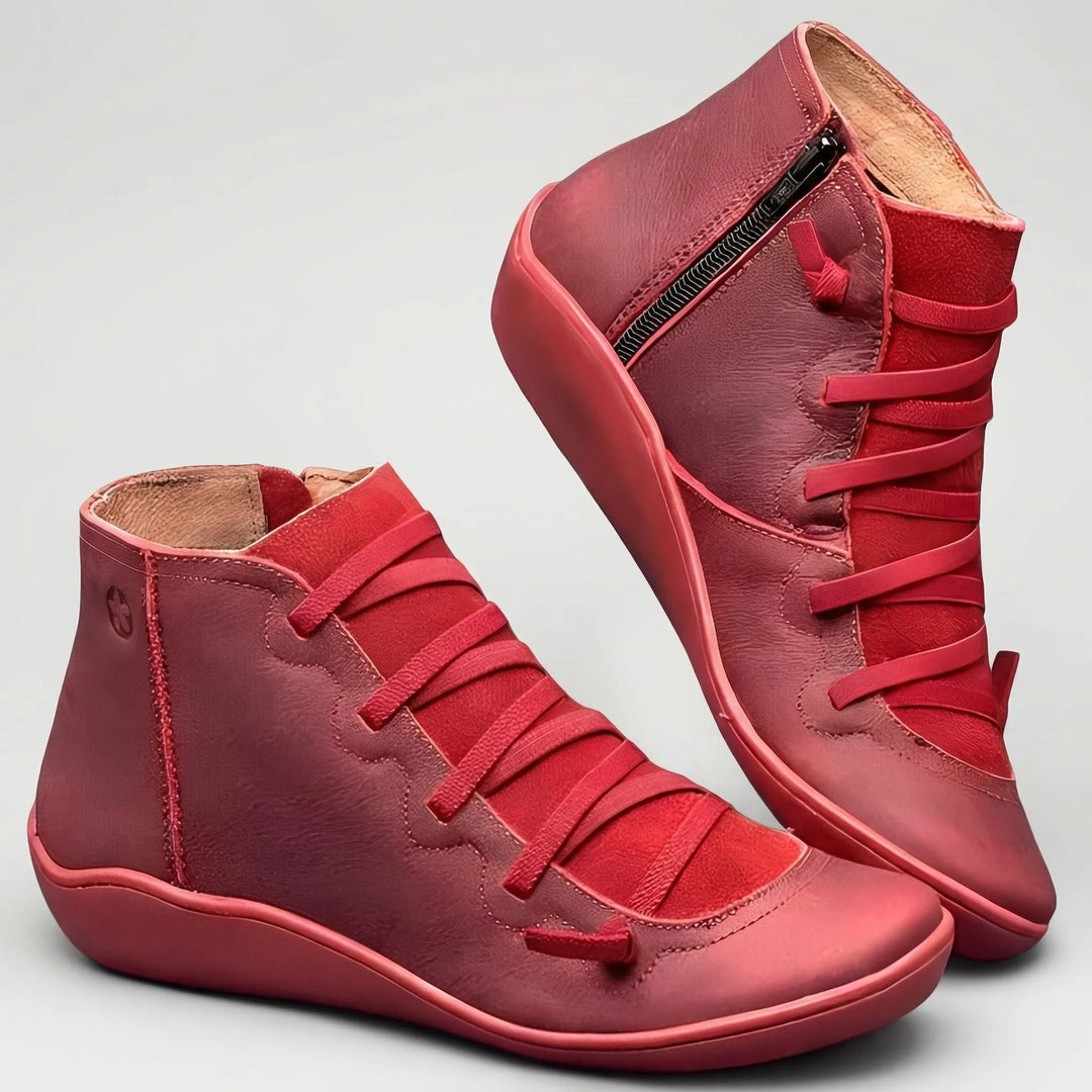 Romvela - Lace-Up Pointed Toe Ankle Boot