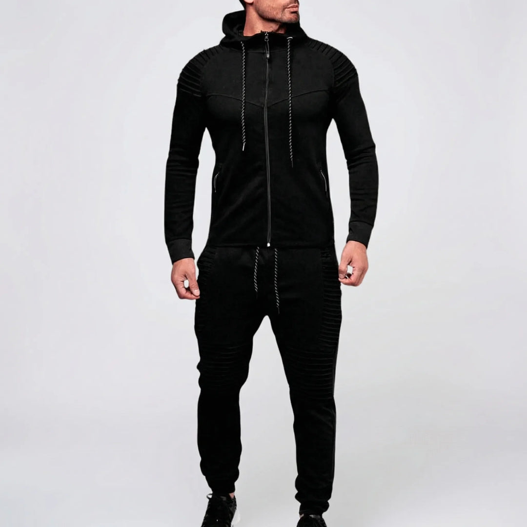Runcivo - Men's Hooded Zip-Up Tracksuit Set