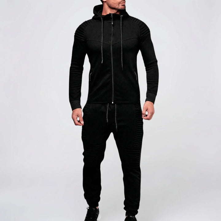 Runcivo - Men's Hooded Zip-Up Tracksuit Set