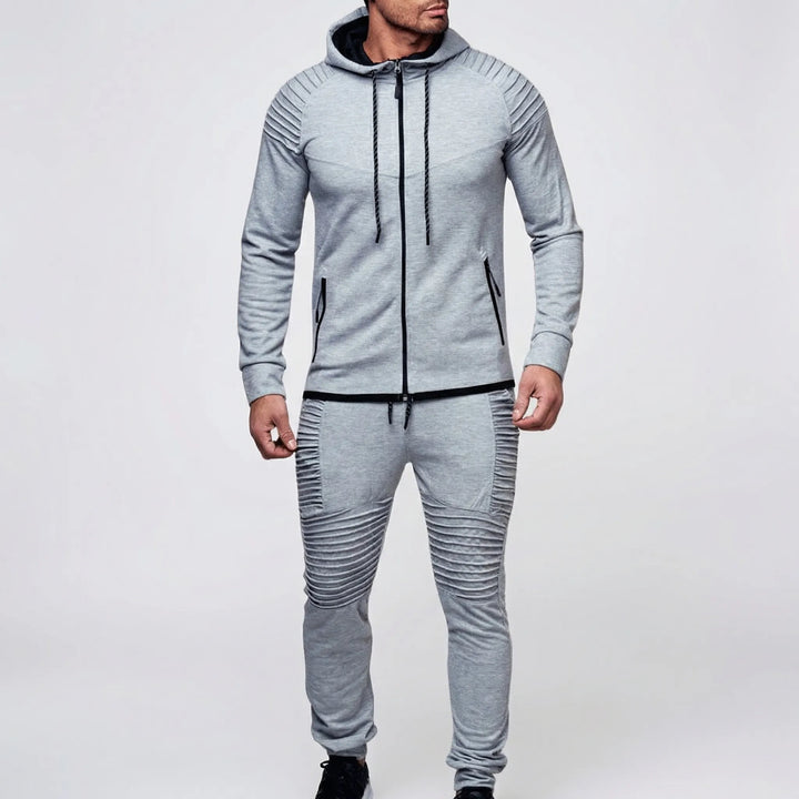 Runcivo - Men's Hooded Zip-Up Tracksuit Set