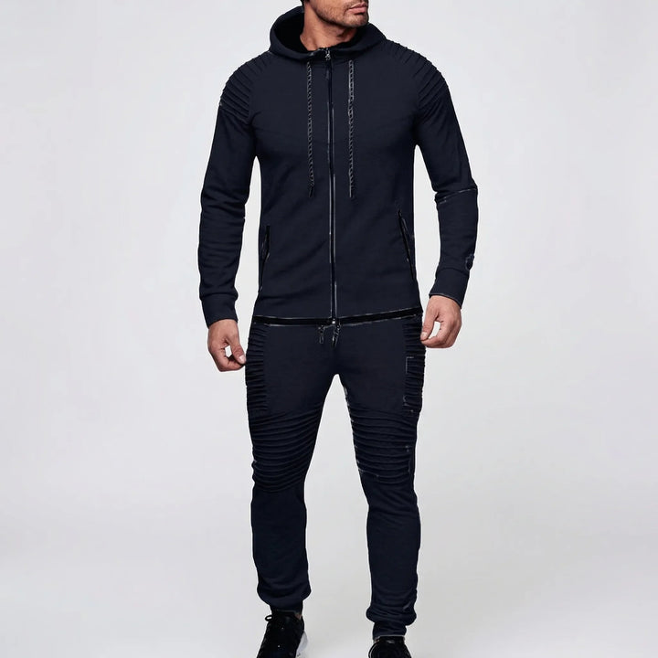 Runcivo - Men's Hooded Zip-Up Tracksuit Set