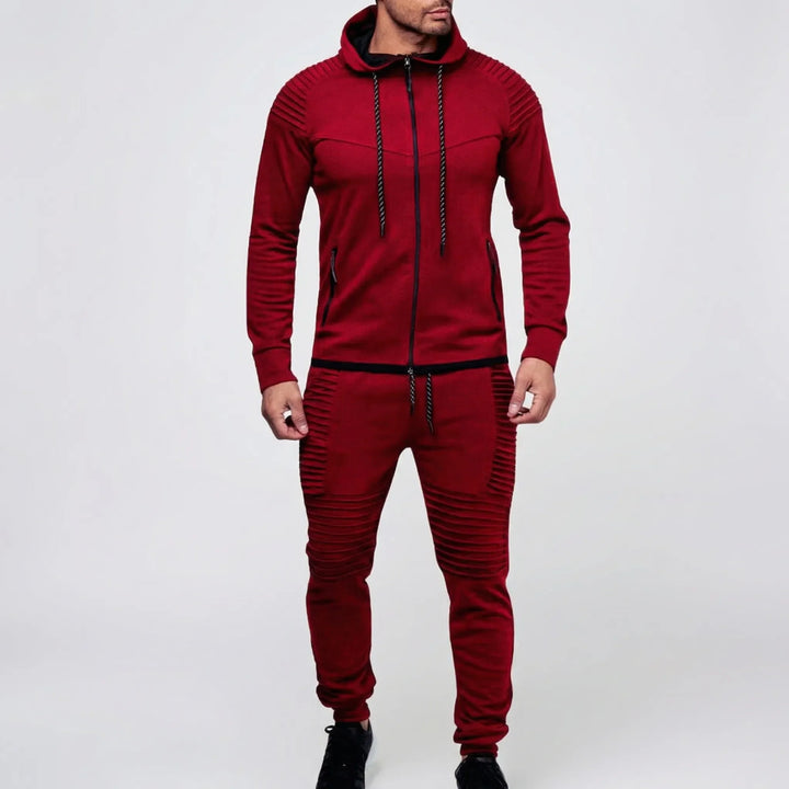 Runcivo - Men's Hooded Zip-Up Tracksuit Set