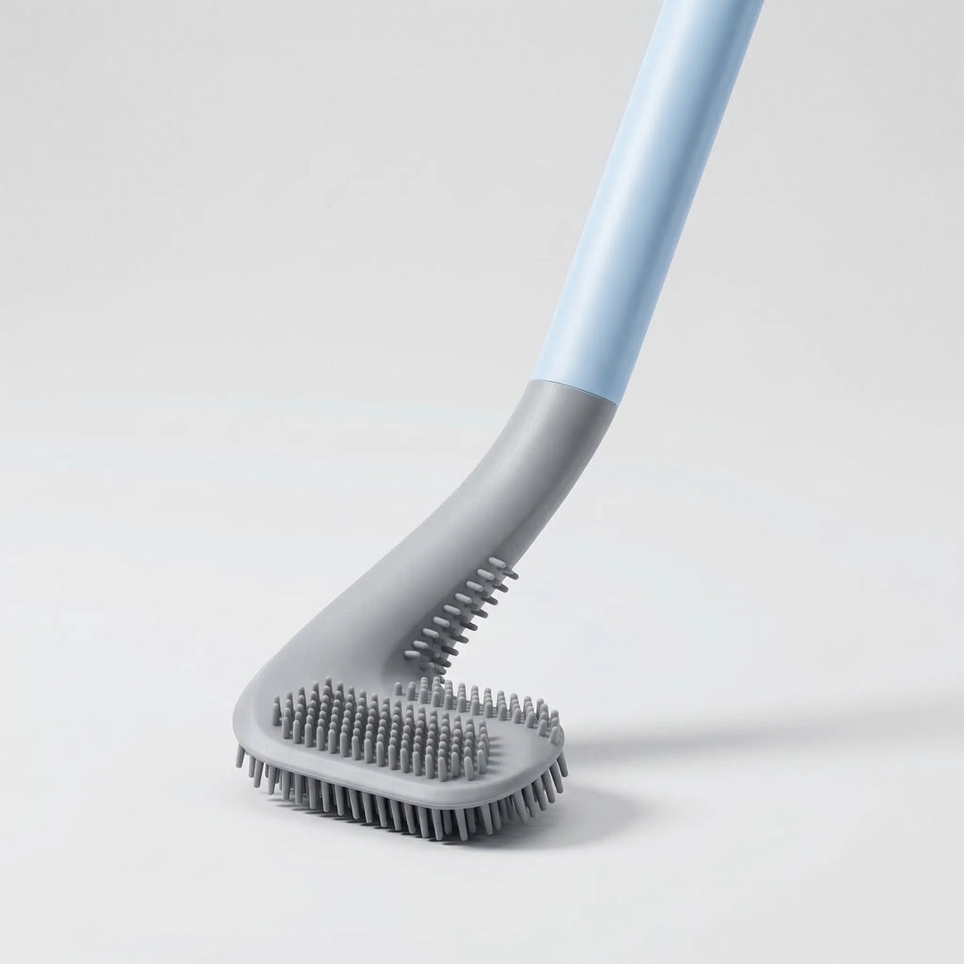 Scrubbex - L-Shaped Toilet Brush With Wall-Mounted Holder