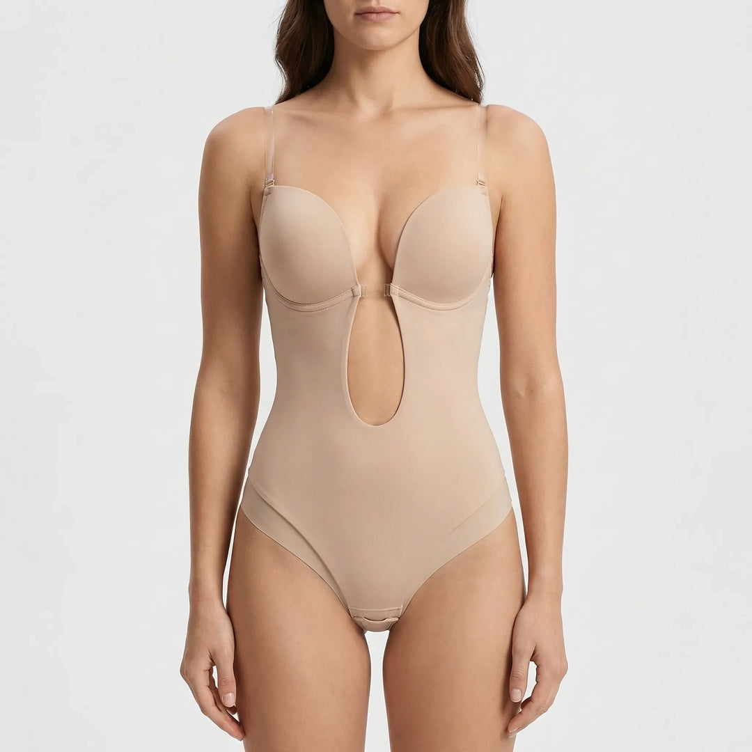 Sculvera - Deep V-Neck Backless Body Shaper