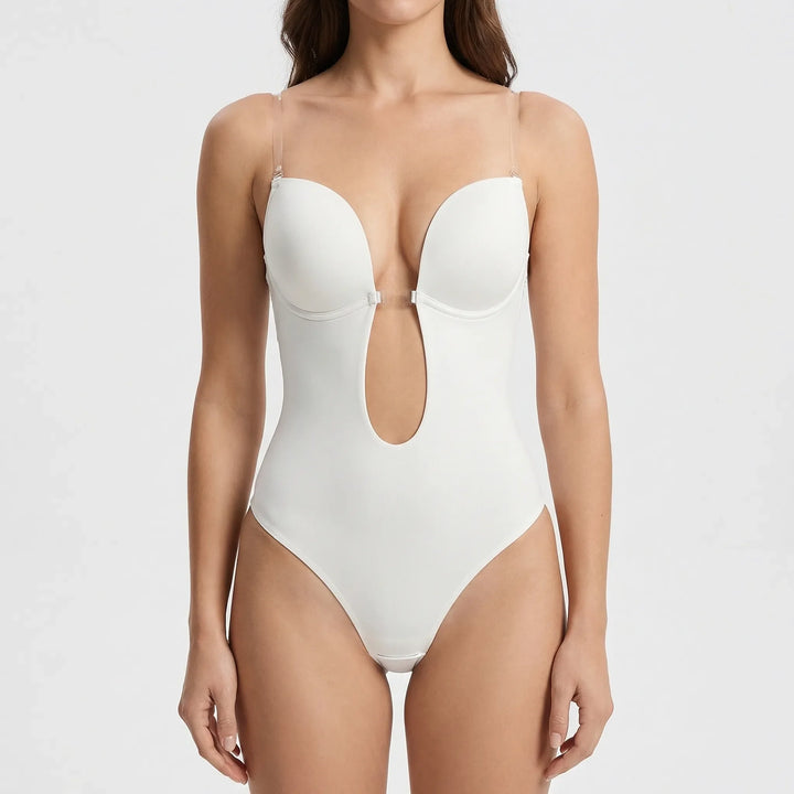 Sculvera - Deep V-Neck Backless Body Shaper