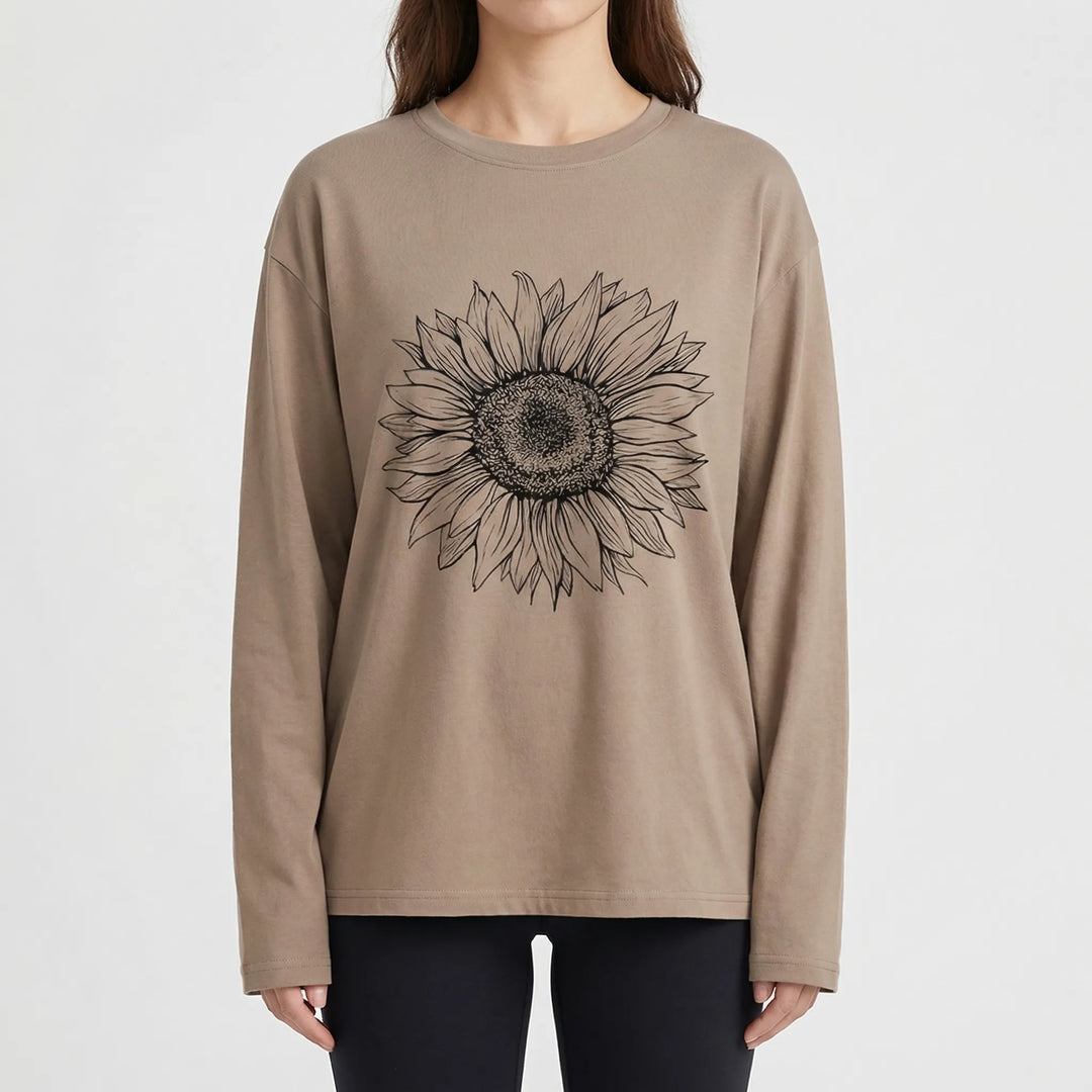 Slouvera - Oversized Crewneck Long Sleeve Top