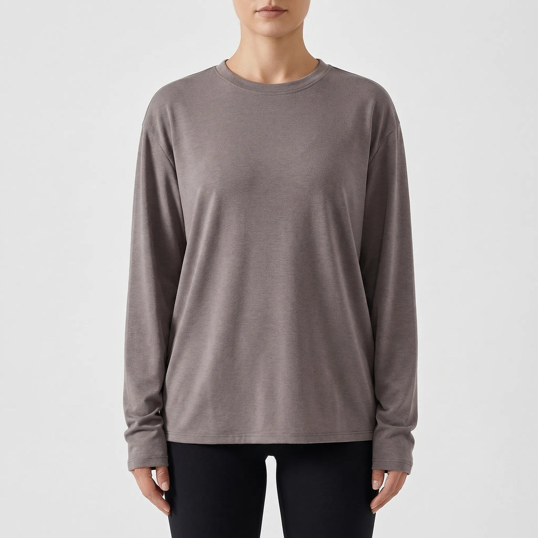 Slouvera - Oversized Crewneck Long Sleeve Top