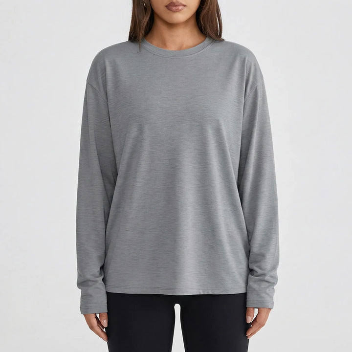 Slouvera - Oversized Crewneck Long Sleeve Top