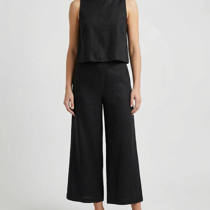 Soltaire - Sleeveless Top And Wide-Leg Trouser Set
