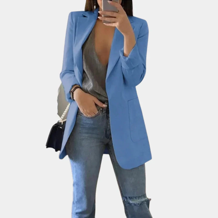 女性用ロングスリムフィットブレザー