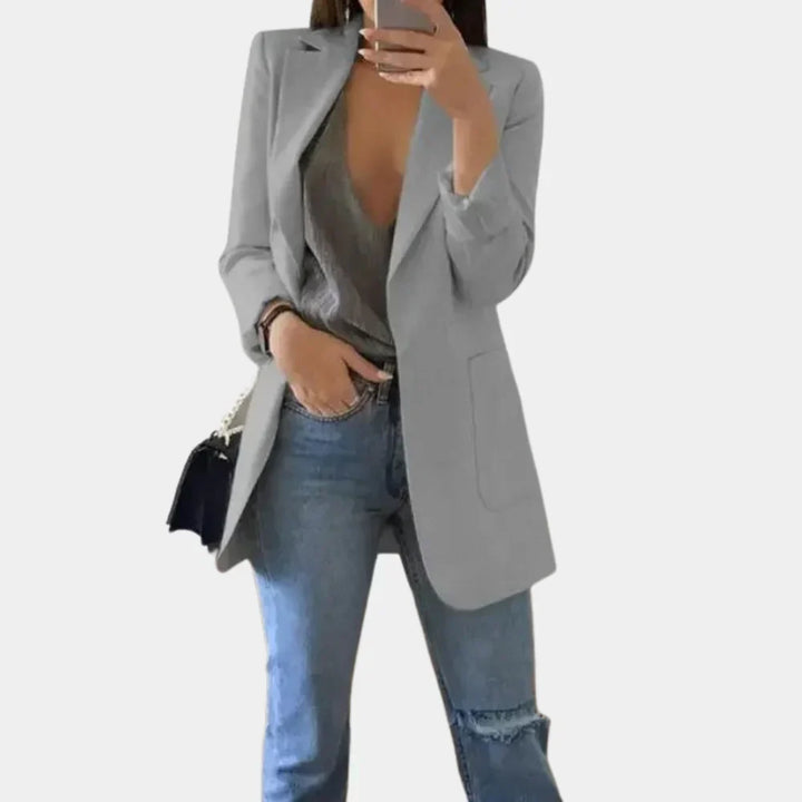 女性用ロングスリムフィットブレザー