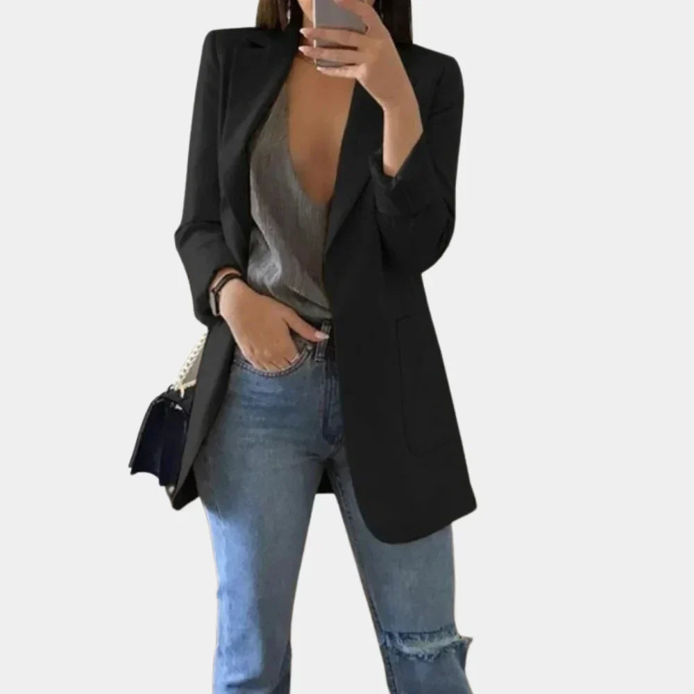女性用ロングスリムフィットブレザー