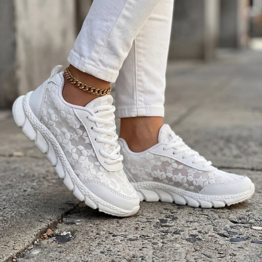 Stellux - Lace-Up Star Pattern Casual Sneaker
