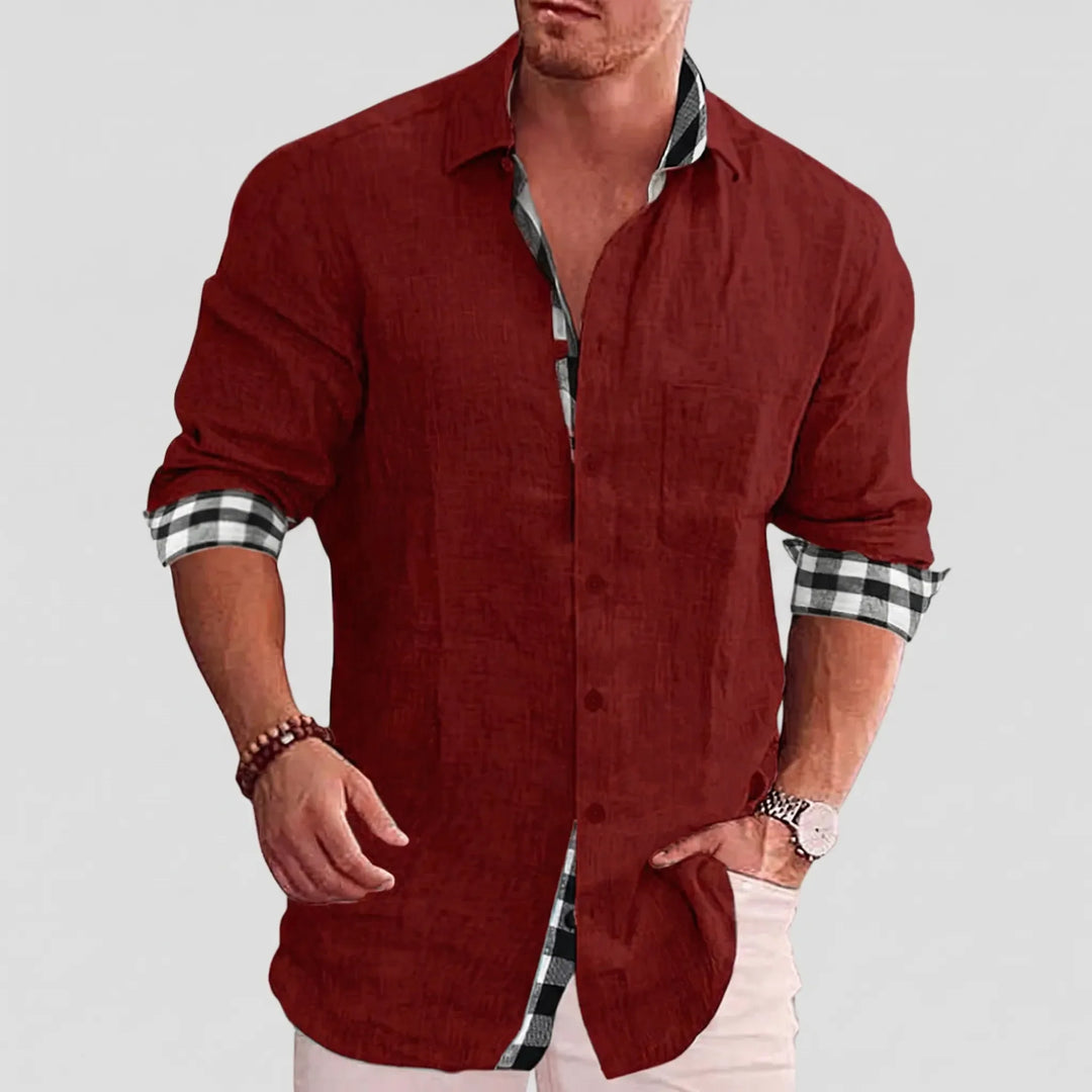Stradell - Long Sleeve Button-Front Casual Shirt
