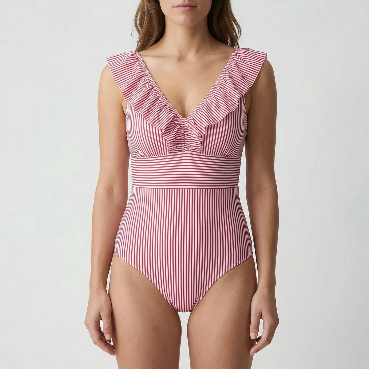 Stripella - Retro Striped One-Piece Swimsuit