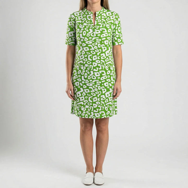 Sunclara - Abstract Print A-Line Mini Dress