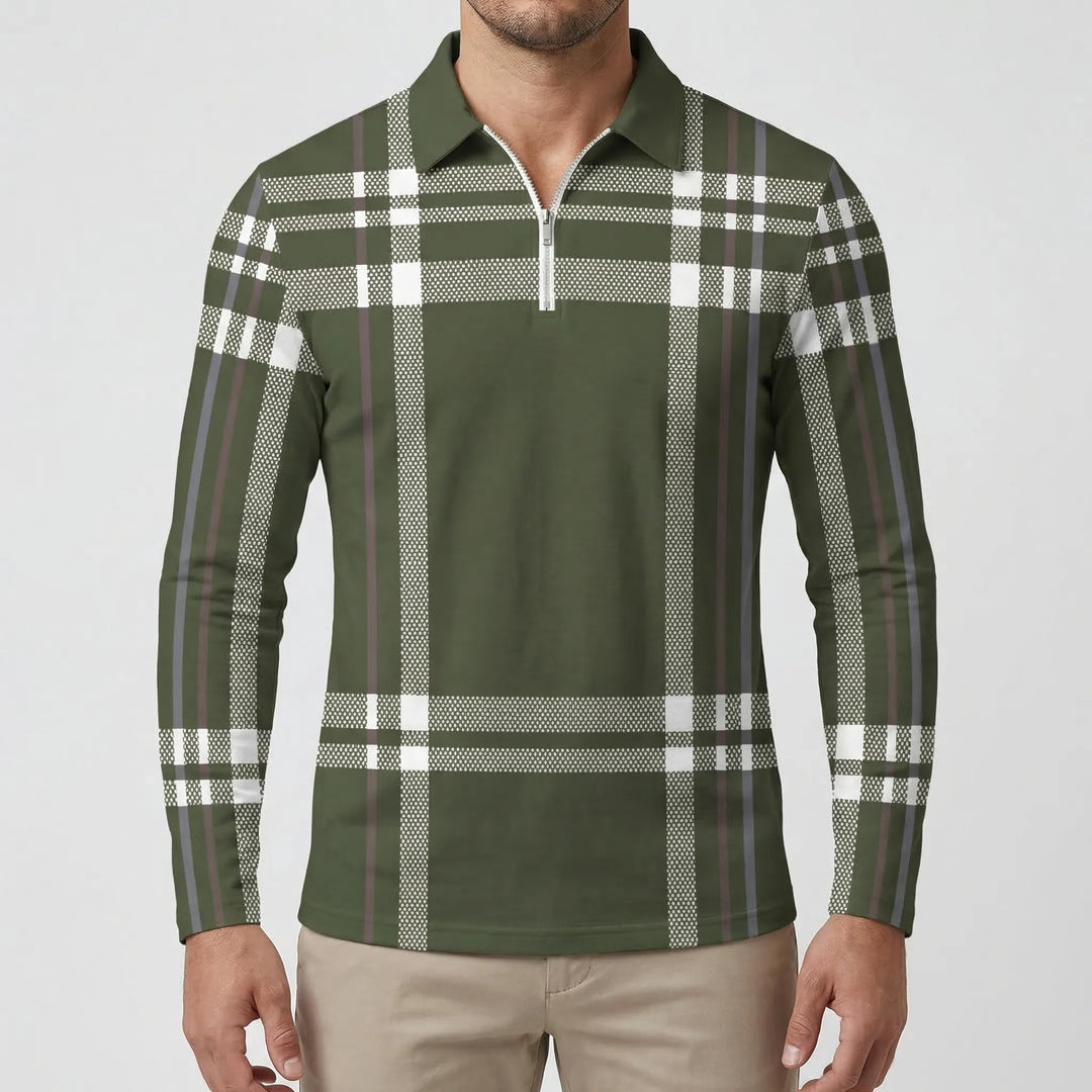 Tarnovex - Plaid Print Pullover Hoodie For Men
