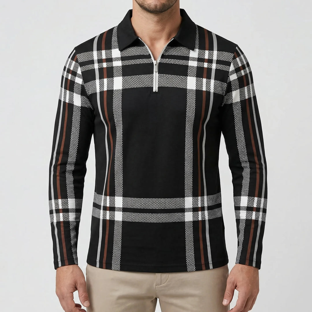 Tarnovex - Plaid Print Pullover Hoodie For Men