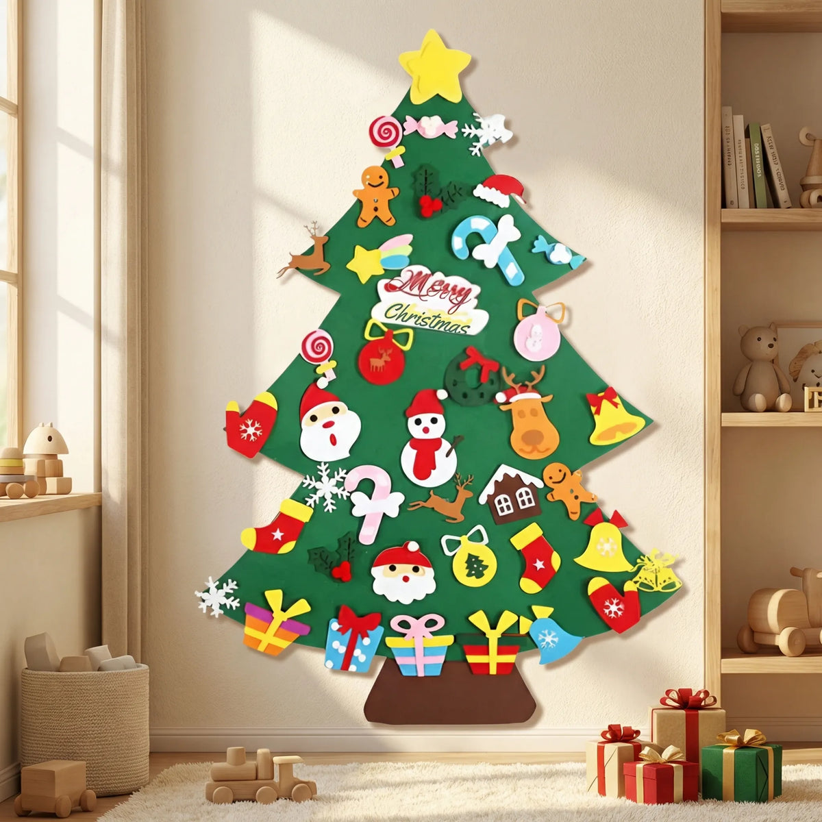 壁掛けフェルトクリスマスツリーセット