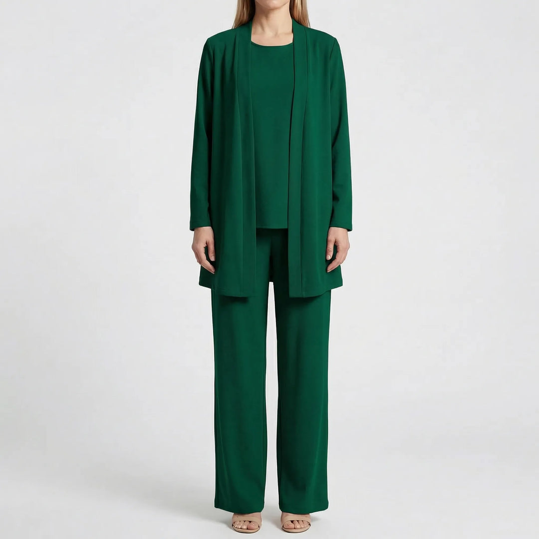 Trevona - 3-Piece Coordinated Long-Sleeve Pantsuit
