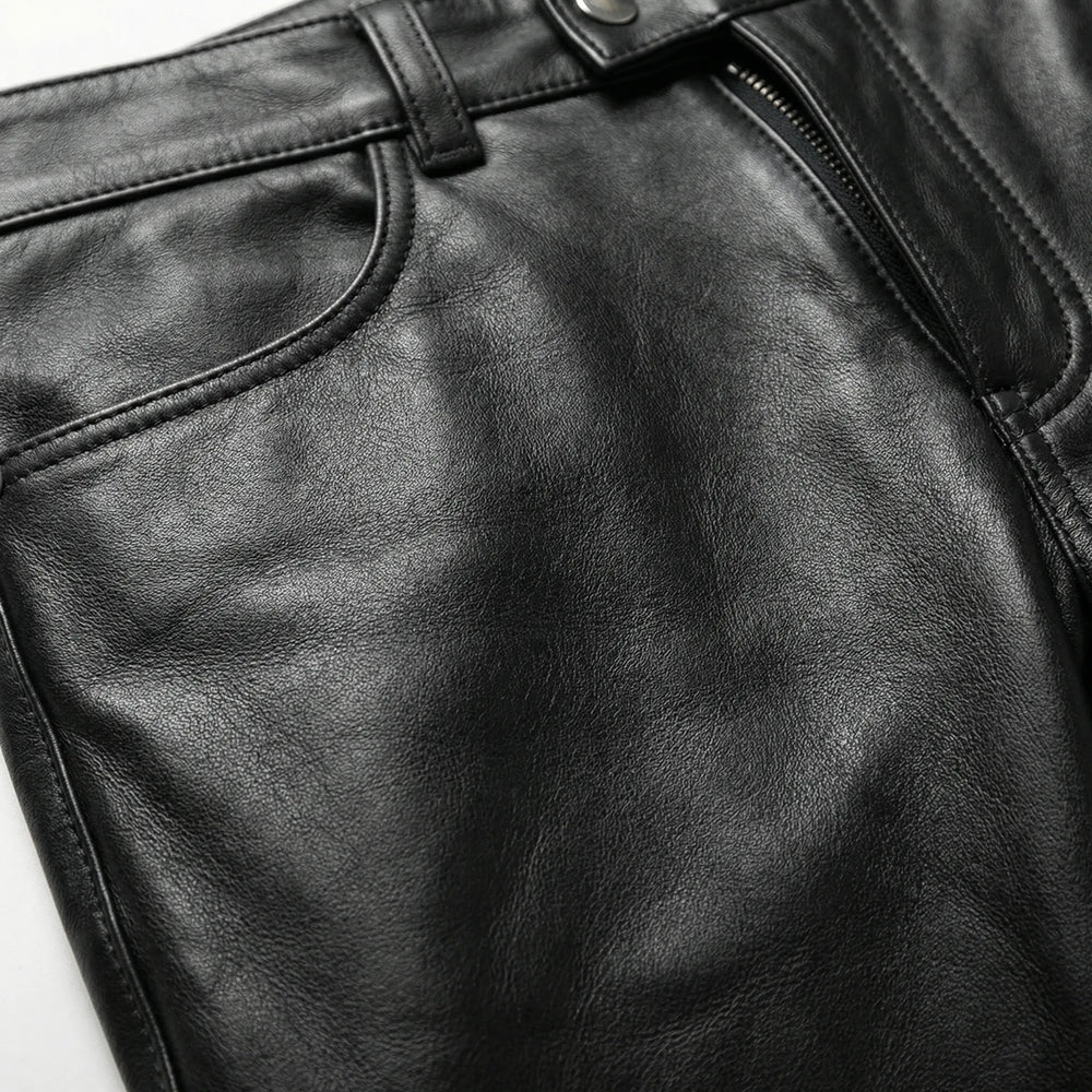 Veckro - Slim-Fit Faux Leather Men's Pants