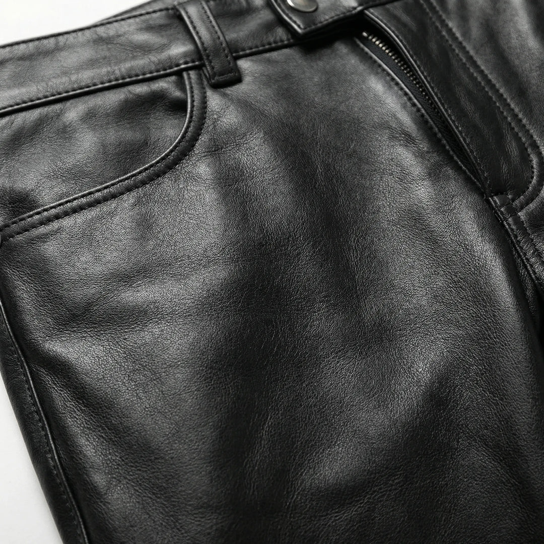Veckro - Slim-Fit Faux Leather Men's Pants