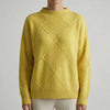 Turtleneck Diamond-Knit Pullover Sweater for Women