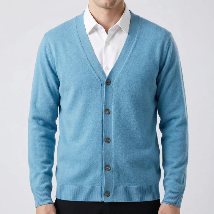 Velnox - V-Neck Button-Front Men's Cardigan