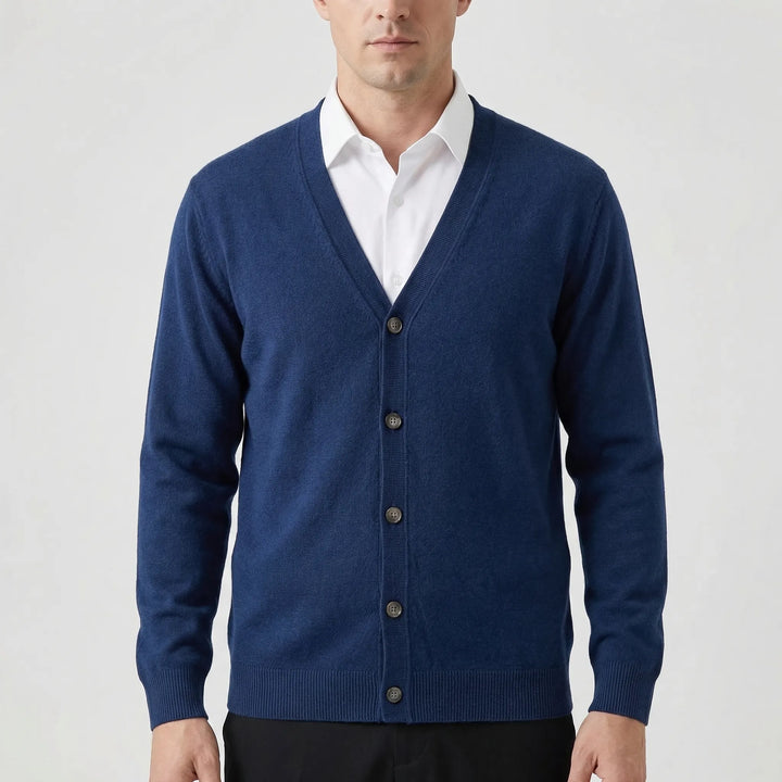 Velnox - V-Neck Button-Front Men's Cardigan