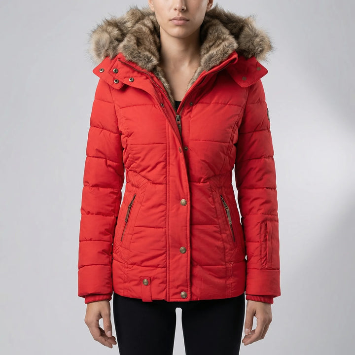 Velurna - Slim Fit Quilted Hooded Parka
