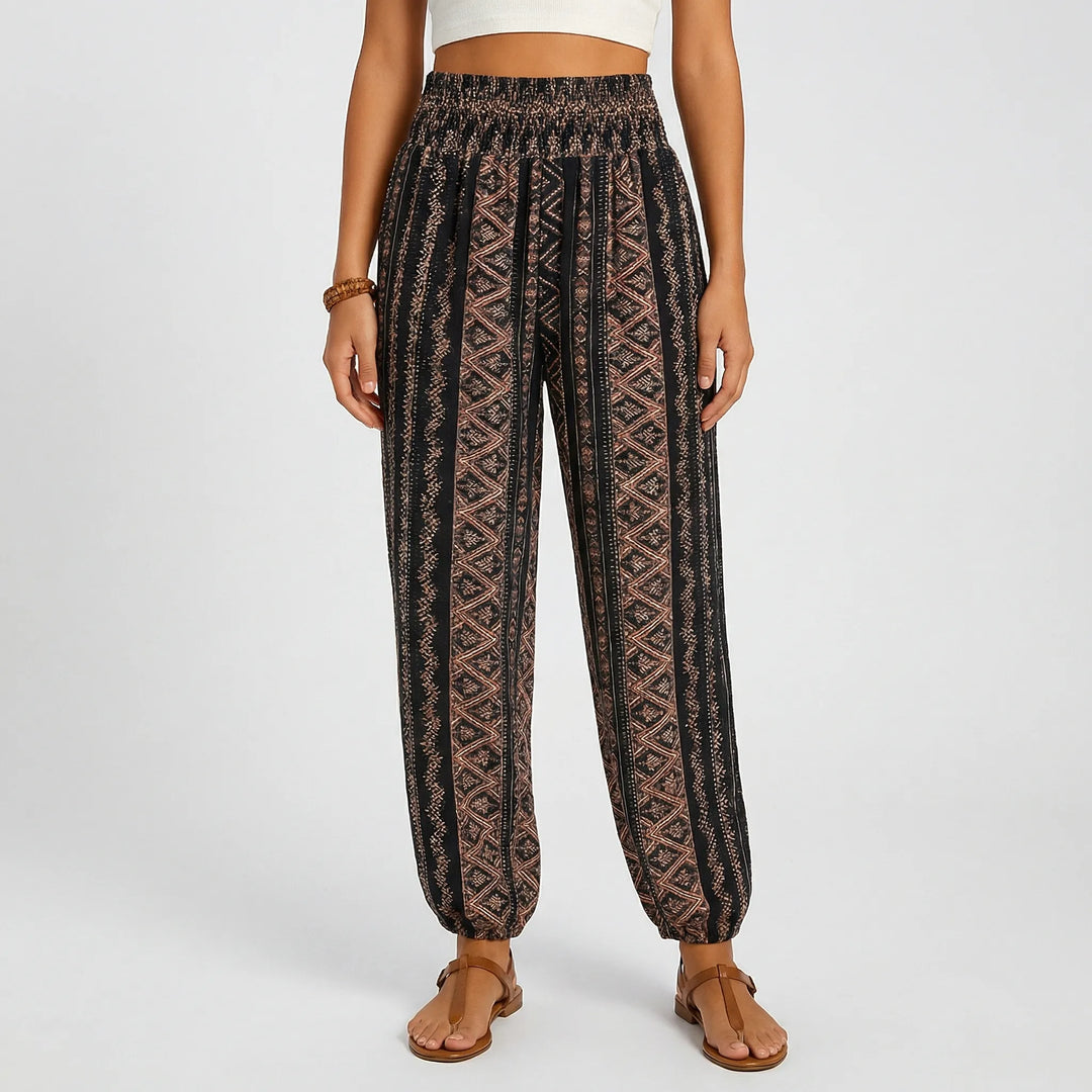 Wandrova - High-Waist Boho Harem Pants For Women